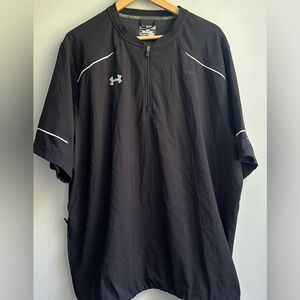 UNDER ARMOUR mens size 2XL black baseball pullover jacket